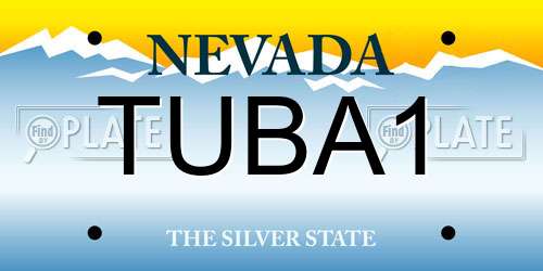 TUBA1 Nevada License Plate