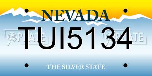 TUI5134 Nevada License Plate