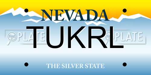 TUKRL Nevada License Plate