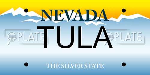 TULA Nevada License Plate
