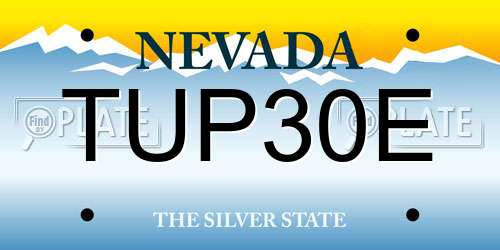 TUP30E Nevada License Plate