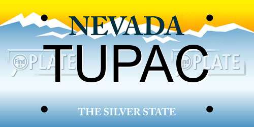 TUPAC Nevada License Plate