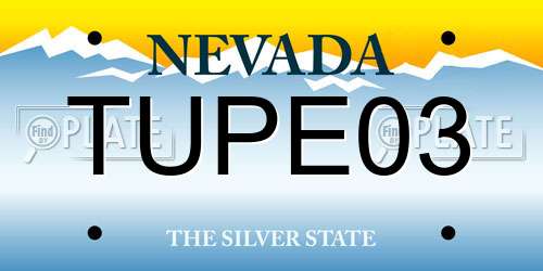 TUPE03 Nevada License Plate