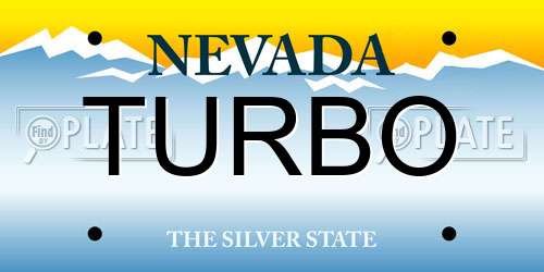 TURBO Nevada License Plate