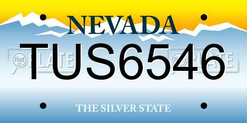 TUS6546 Nevada License Plate
