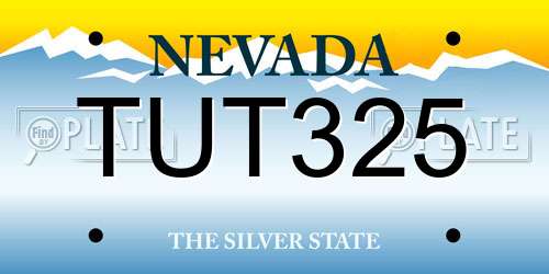 TUT325 Nevada License Plate