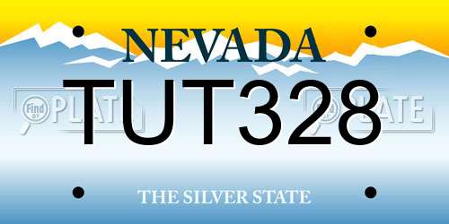 TUT328 Nevada License Plate