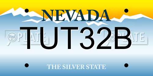 TUT32B Nevada License Plate