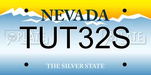 TUT32S Nevada License Plate