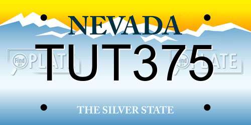 TUT375 Nevada License Plate