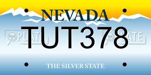 TUT378 Nevada License Plate
