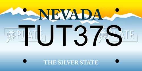 TUT37S Nevada License Plate