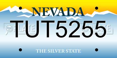 TUT5255 Nevada License Plate