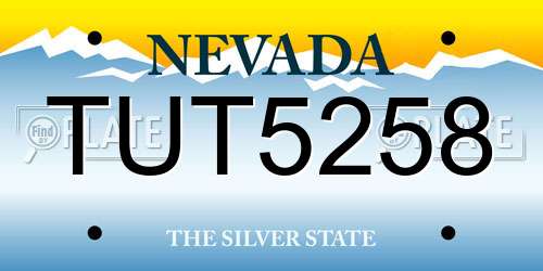 TUT5258 Nevada License Plate