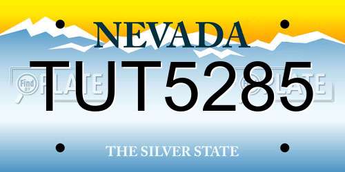 TUT5285 Nevada License Plate