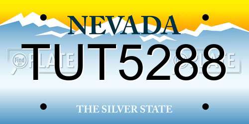 TUT5288 Nevada License Plate