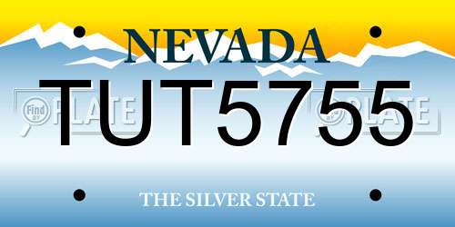 TUT5755 Nevada License Plate