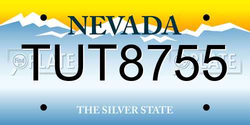 TUT8755 Nevada License Plate