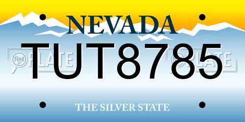 TUT8785 Nevada License Plate