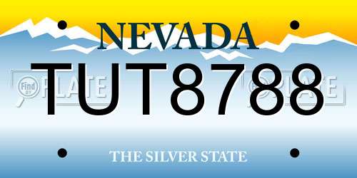 TUT8788 Nevada License Plate