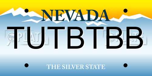 TUTBTBB Nevada License Plate