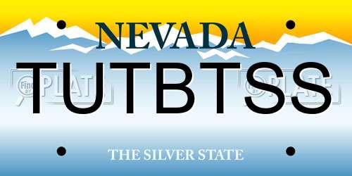TUTBTSS Nevada License Plate