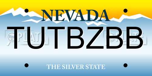 TUTBZBB Nevada License Plate