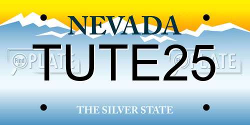 TUTE25 Nevada License Plate