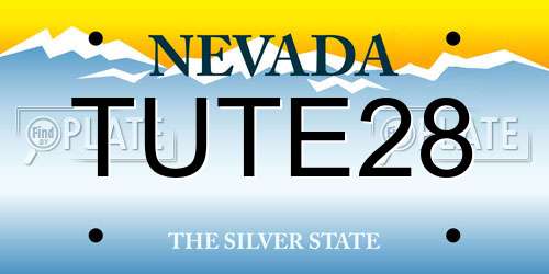 TUTE28 Nevada License Plate