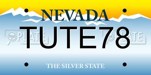 TUTE78 Nevada License Plate