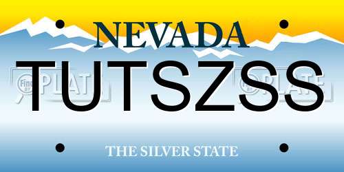 TUTSZSS Nevada License Plate