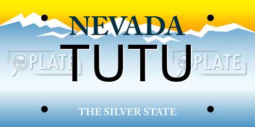 TUTU Nevada License Plate