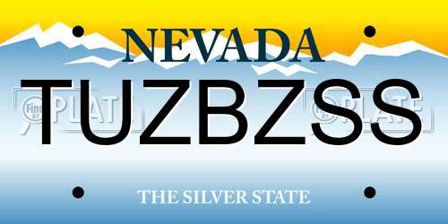 TUZBZSS Nevada License Plate