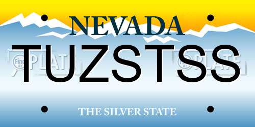TUZSTSS Nevada License Plate