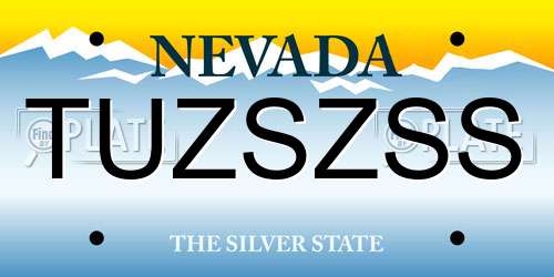 TUZSZSS Nevada License Plate