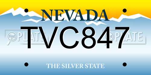 TVC847 Nevada License Plate