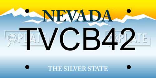 TVCB42 Nevada License Plate