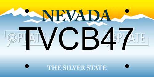 TVCB47 Nevada License Plate