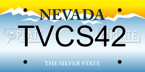 TVCS42 Nevada License Plate