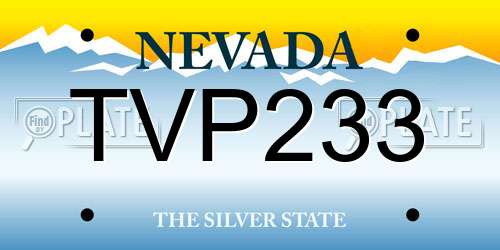TVP233 Nevada License Plate