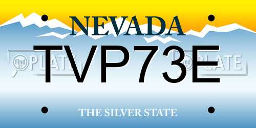 TVP73E Nevada License Plate