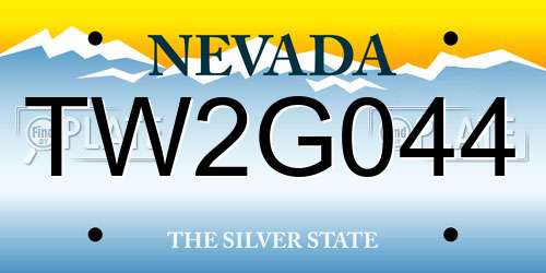 TW2G044 Nevada License Plate