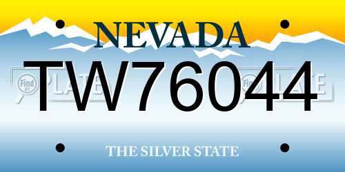 TW76044 Nevada License Plate