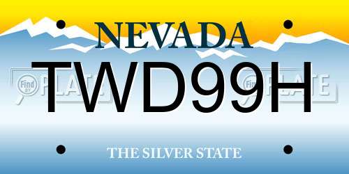 TWD99H Nevada License Plate