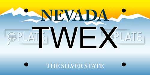 TWEX Nevada License Plate