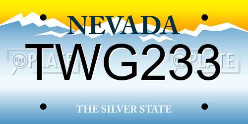 TWG233 Nevada License Plate