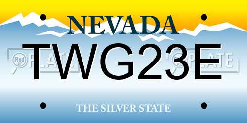 TWG23E Nevada License Plate
