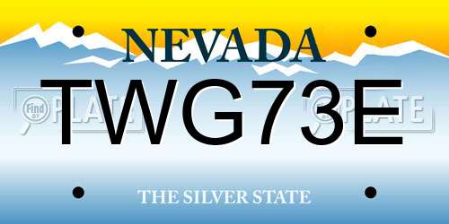 TWG73E Nevada License Plate