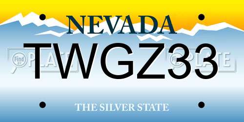 TWGZ33 Nevada License Plate