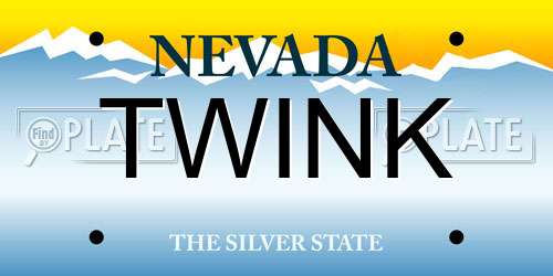 TWINK Nevada License Plate